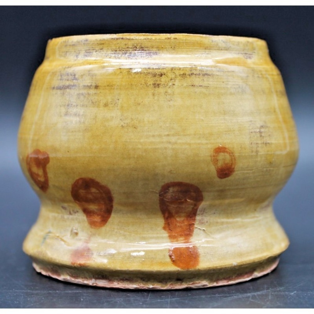 Hand Thrown Studio Pottery Cup Bowl Brown Glaze Rustic Artisan Stoneware 3"